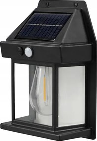 Aplică de perete solară cu senzor, LED, 3,7V 600 mAh, IP44, neagră