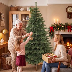 HOMCOM Brad artificial de Crăciun Brad Nobil, 1161 ramuri, 210 cm, verde | Aosom Romania