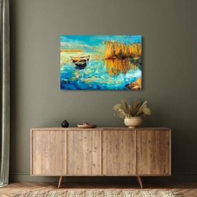 Tablou - Lacul cu bărci (90x60 cm)