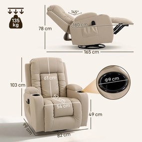 Homcom Fotoliu Relax – Rabatabil cu Masaj &amp; incalzire | Aosom Romania