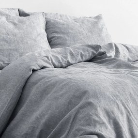 Goldea lenjerie de pat exclusivă din in - gri natural 140 x 200 și 50 x 70 cm