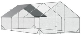 Cotet gaini PawHut cu Cadru Zincat si Plasa Hexagonala, Acoperis din Material Impermeabil pentru Gaini, Rate si Iepuri, 3x6x2m | Aosom Romania
