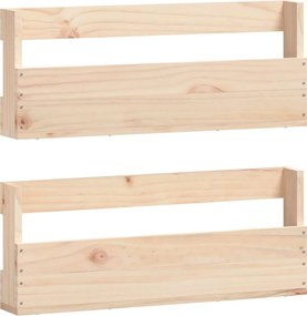 vidaXL Pantofare de perete, 2 buc., 59x9x23 cm, lemn masiv pin