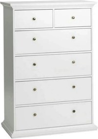 Comoda PARIS, 70306/76718, alb, PAL infoliat, 96x49x140 cm