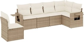 vidaXL Set canapele de grădină cu perne, 6 piese, bej, poliratan