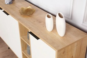 Consola Clara Console - Oak, Alb