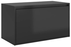 808673 vidaXL Bancă pentru hol, negru extralucios, 80x40x45 cm, PAL