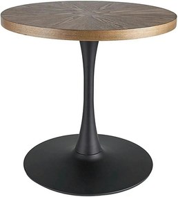 Masa rotunda lemn bucatarie AMADEO, nuc/negru, 80x80x76 cm