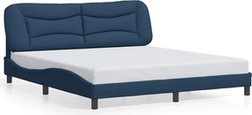 vidaXL Cadru de pat fără saltea, Hvar, albastru, 180x200 cm, textil