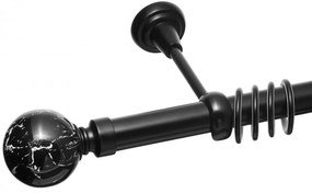Galerie metalica simpla Ball 25 mm negru (Alege marime: 240 cm)