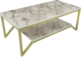 Masuta cafea Flora, auriu/bej, PAL, 120x60x46 cm