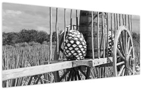 Tablou - Remorcă,alb-negru (120x50 cm)