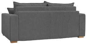 Canapea gri extensibilă cu tapițerie din catifea reiată 225 cm Augustin – Bobochic Paris