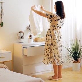 HOMCOM Comodă cu 3 Sertare Modernă fără Mânere pentru Dormitor și Sufragerie, 80x39x73 cm, Alb | Aosom Romania