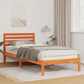 vidaXL Cadru de pat Maro ceruit 100 x 220 cm Lemn de brad solid