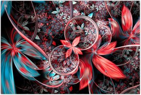 Tablou abstract cu flori exotice (90x60 cm)