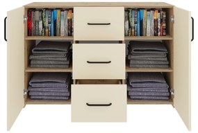 Set dormitor Malmo V9, Pat 200 x 140 cm, Stejar Artisan/Argila