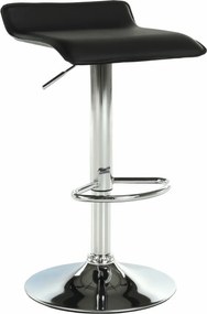 Scaun bar LARIA NEW, negru/crom, piele ecologica/metal, 37x39x64/85 cm
