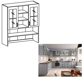 Zondo Suprastructură pentru dulapurile inferioare de bucătărie K120 Lanaya (alb + gri mat). 1016975