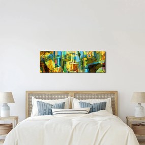 Tablou - Arhitectură, abstractizare cubistă (cu ceas) (90x30 cm)