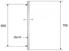 Tijă de duș negru-mat de montat pe perete din alamă 70 cm cu suport glisant – Sapho