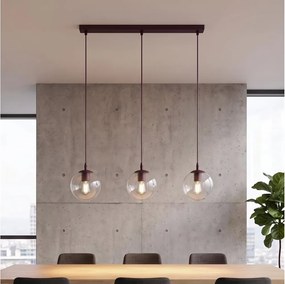 Candelabru cu cablu COSMO 3xE14/10W/230V roșu/transparent