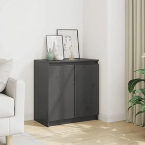 vidaXL Dulap lateral, gri, 60x36x65 cm, lemn masiv de pin