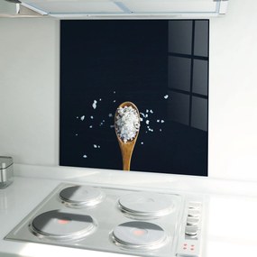 Panou Sticla Bucatarie, 100x100cm, Protectie aragaz, Antistropi, Termorezistent, Alimente, Condimente, Salt On Black