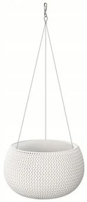Ghiveci decorativ cu lant, rotund, alb, 29x19.5 cm, Splofy Bowl WS 