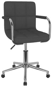 vidaXL Scaun de bucătărie pivotant, gri închis, textil