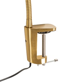 Lampă de birou cu clește alamă incluzând LED cu dimmer tactil - Lionard