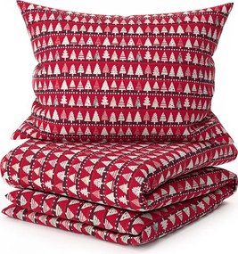 Lenjerie de pat din bumbac BURGUNDY TREES vinove Dimensiune lenjerie de pat: 2 buc 70 x 90 cm | 200 x 220 cm