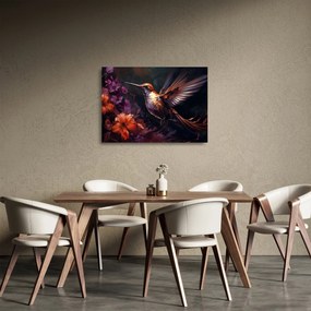 Tablou pe sticlă - Colibri (70x50 cm)