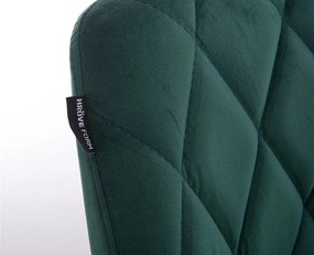 HR1054CROSS Scaun Verde Catifea cu Bază Neagră