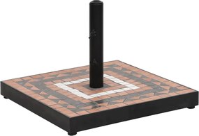 vidaXL Suport umbrelă de soare, cărămiziu și alb, pătrat, 12 kg