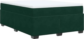 vidaXL Pat box spring cu saltea, verde închis, 160x200 cm, catifea