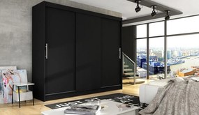 Dulap cu uși glisante Dorian II (negru) (fără iluminare). 1060777