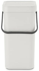 Cos de gunoi colectare selectiva Brabantia Sort&Go 1005511, 12 Ș, Maner, Montabil pe perete, Gri deschis