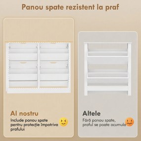 HOMCOM Pantofar Modern pentru max. 16 Perechi, cu 4 Sertare Reglabile și Detașabile, din Lemn, 105x26x80 cm, Alb | Aosom Romania