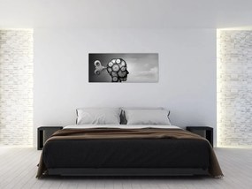 Tablou artistic cu cu cap și ceas (120x50 cm)