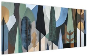 Tablou - Abstracție geometrică naturală II. (120x50 cm)