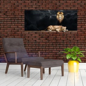 Tablou - Leu și leoaică (120x50 cm)