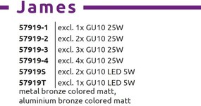 Aplica, Plafoniera cu 2 Spoturi directionabile JAMES bronz