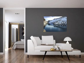 Tablou - peisaj de iarnă cu lac (90x60 cm)