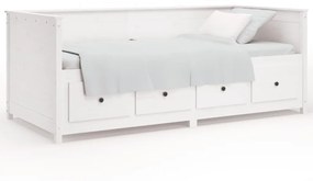 820907 vidaXL Pat de zi fără saltea, alb, 80x200 cm, lemn masiv pin