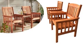 Garnitura gradina din lemn pentru 2 persoane