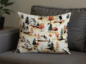 Set 2 bucati huse decorative pentru perna AUTUMN VILLAGE 50x70 cm, colorata