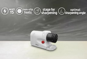 Ascutitor de cutite Zilan ZLN2175 Alb, 15W, ultra compact, 2 nivele, ascutire si slefuire