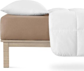 decoDoma Cearșaf elastic jersey cu elastan culoarea nucului 180 x 200 cm