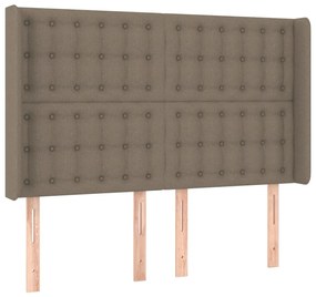 3120016 vidaXL Tăblie de pat cu aripioare gri taupe 147x16x118/128 cm textil
